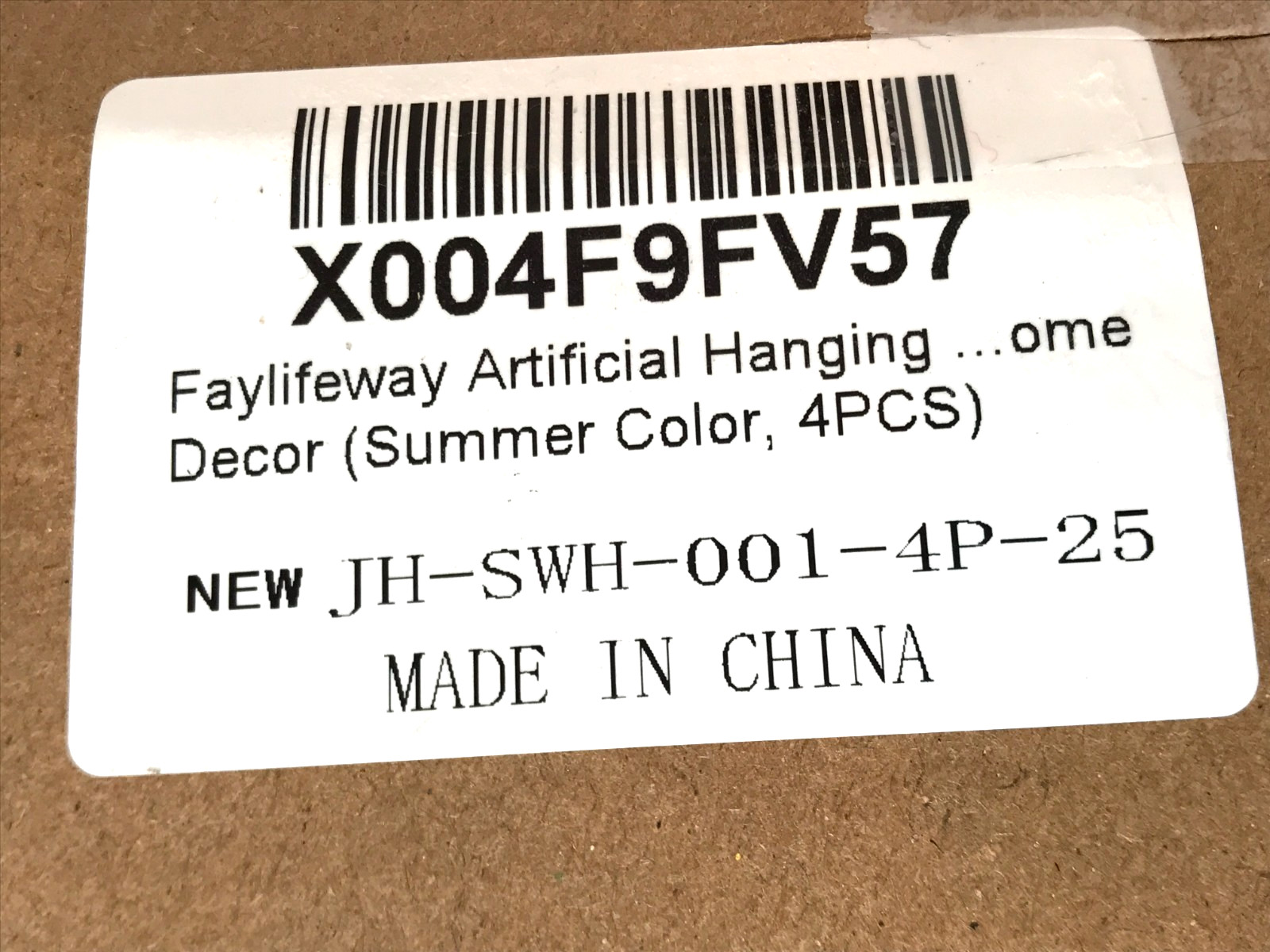 Faylifeway Faux Silk Hanging Flowers 24″ Summer Color Yard Patio Decor 4 Pack