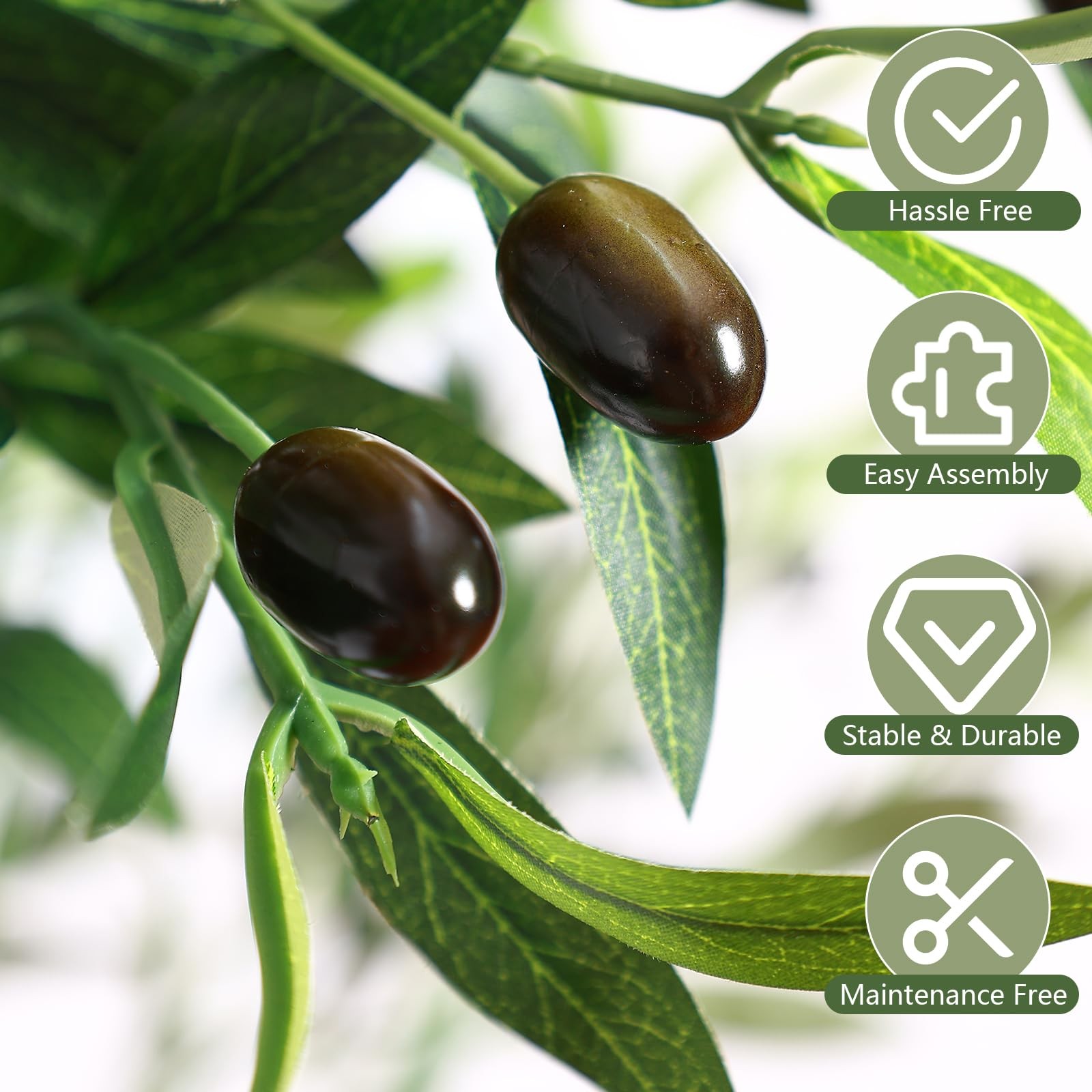 6ft Olive Tree Artificial Indoor, Fake Tree Potted Faux Olive Trees with Life…