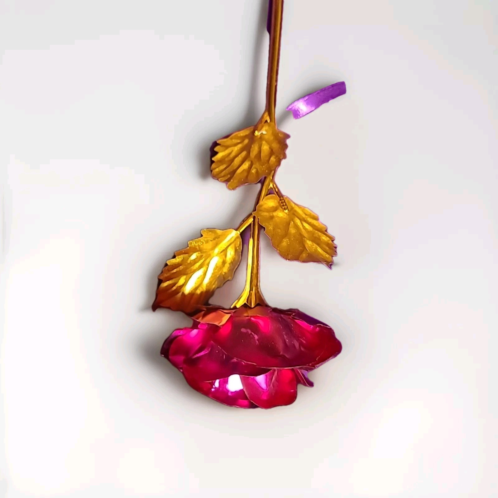 24K Golden Rose Gold Dipped Purple lined Gift Box 10″