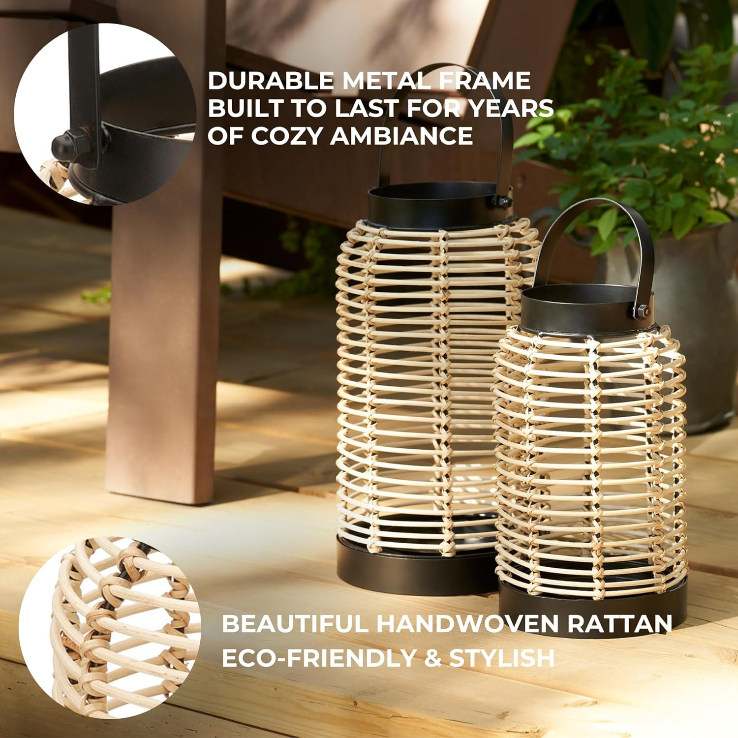 Natural Rattan Boho Lanterns – Handcrafted Chic Decor to Enhance Your Home