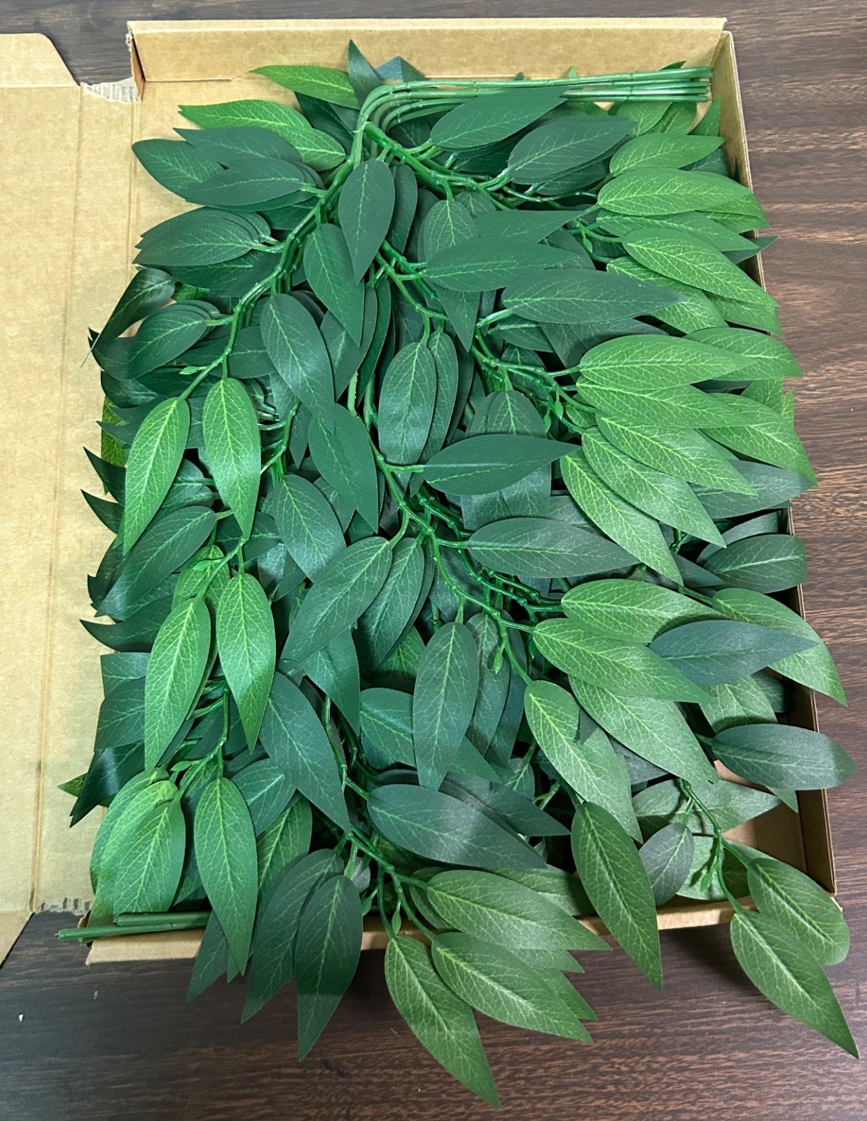 11 Pcs Artificial Italian Ruscus Greenery Stems Fake Green Leaves Decor 20″