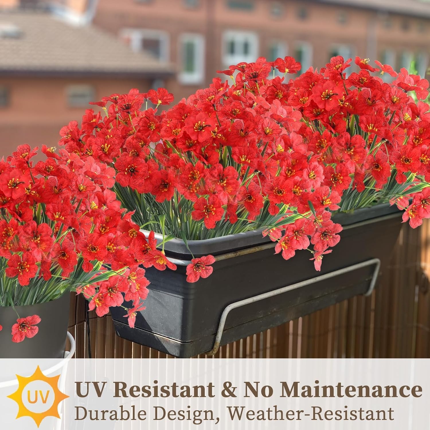 Elegant 24 Set Red Artificial Flower Bundles for Indoor/Outdoor Decorating Bliss