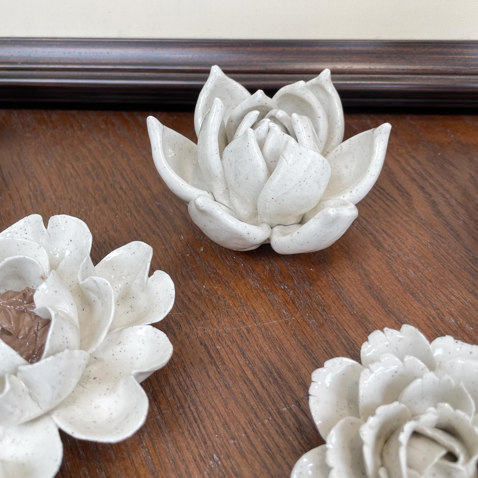 Ceramic Flower Wall Art Decor, Artificial Flower Wall Sculpture,Handmade Cera…