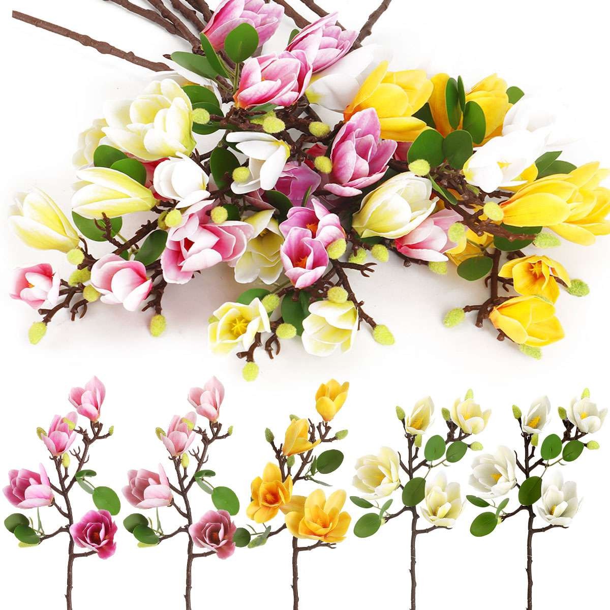 Artificial Magnolia Flowers Simulation Fake Flower Wedding Party Garden Decor