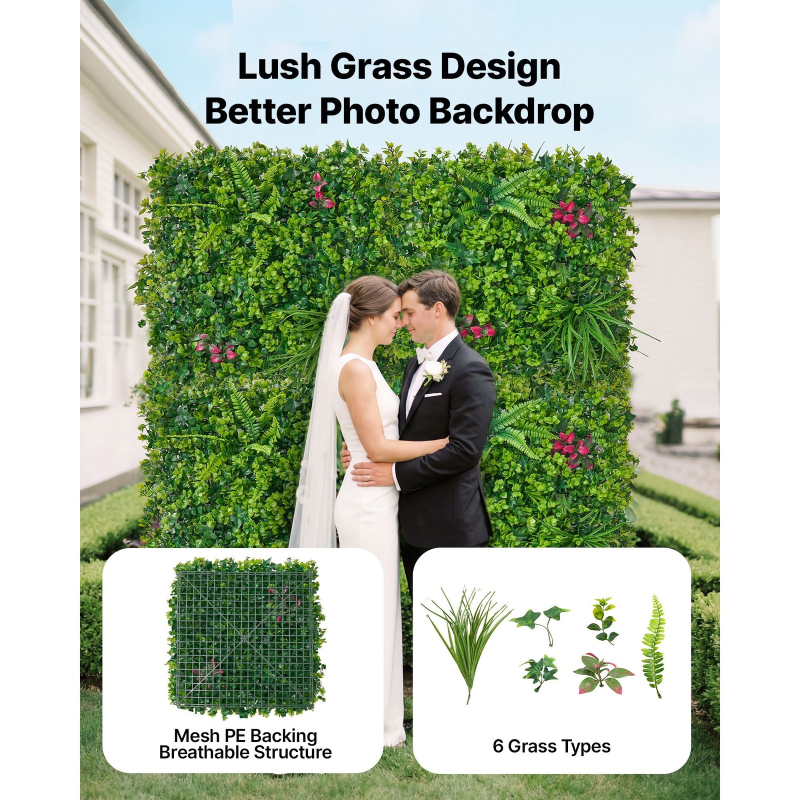 12PCS 20x20in Artificial Boxwood Panels, Greenery Wall for Wedding & Garden