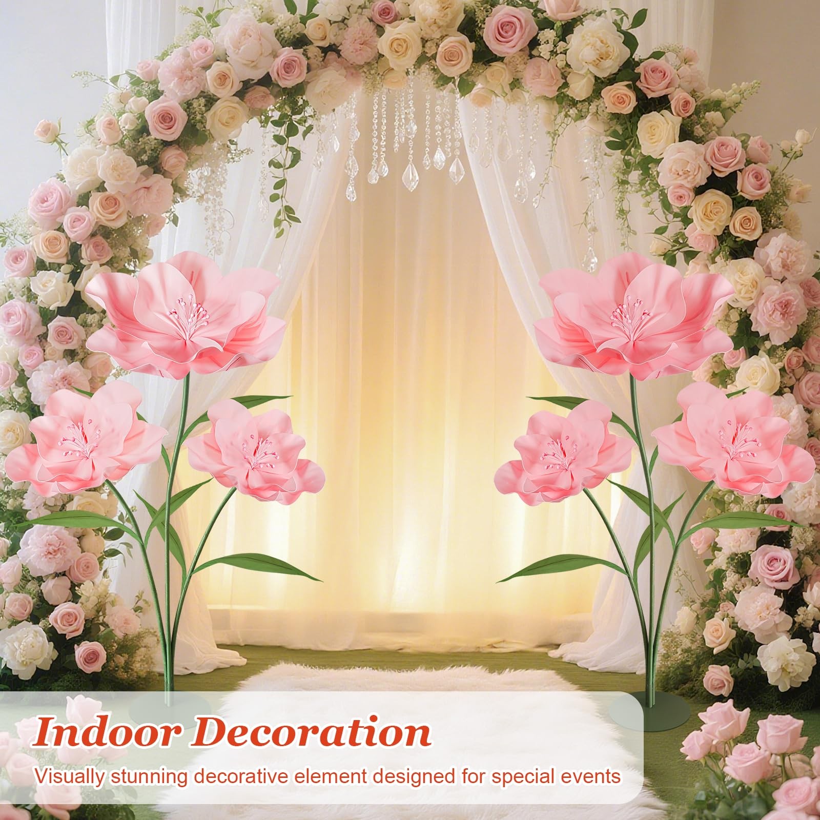 Hecaty Giant Artificial Flowers for Decoration, 5.6 Ft Waterproof EVA Large F…