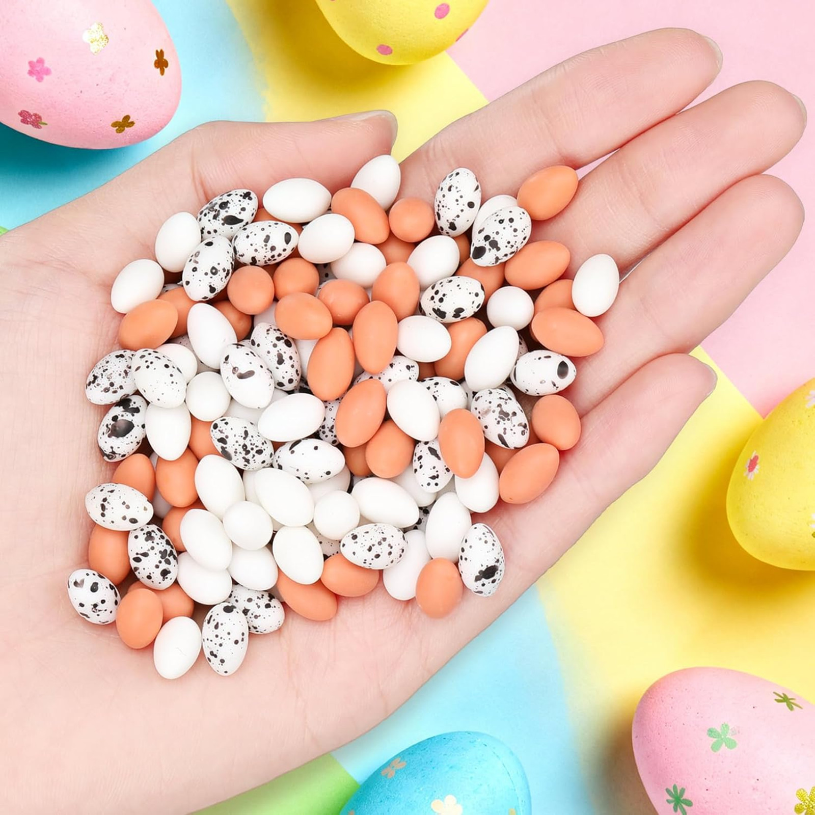 120 Pcs Artificial Mini Bird Eggs Decoration Resin Creative Crafts Party Garden