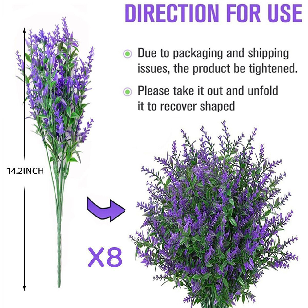 Artificial Flowers Plastic Fake Plants UV Resistant Home In/Outdoor Garden Decor