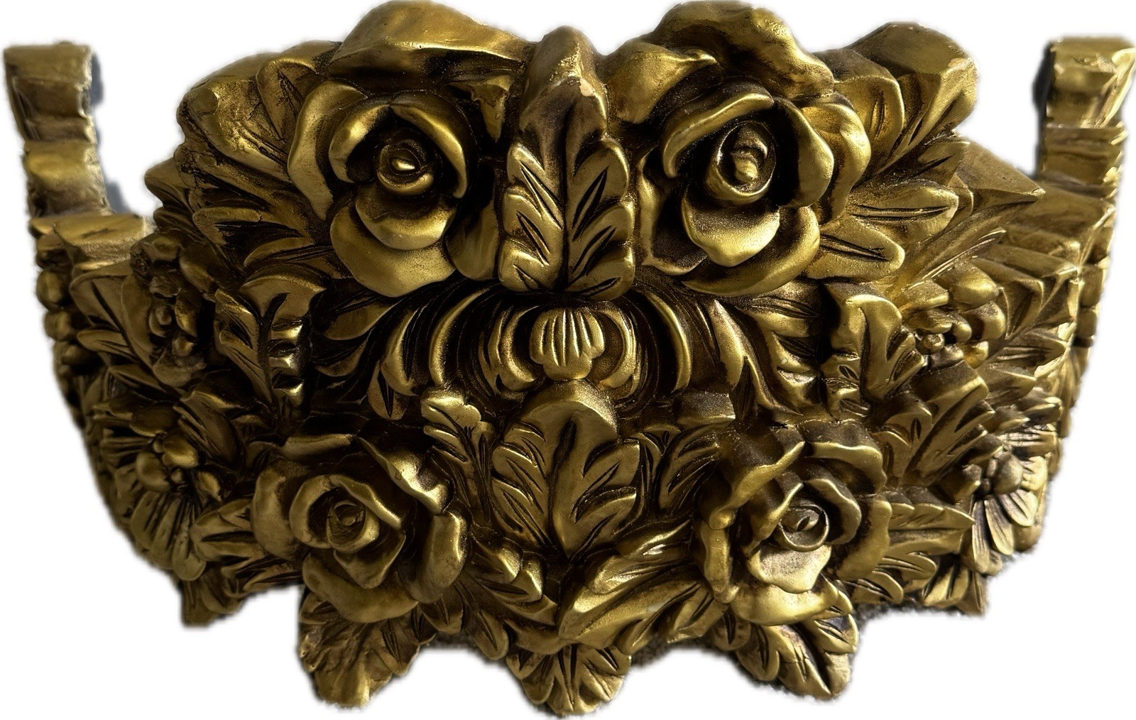 Vintage Gold Floral Canopy Crown | Ornate Roses Teester Wall Decor