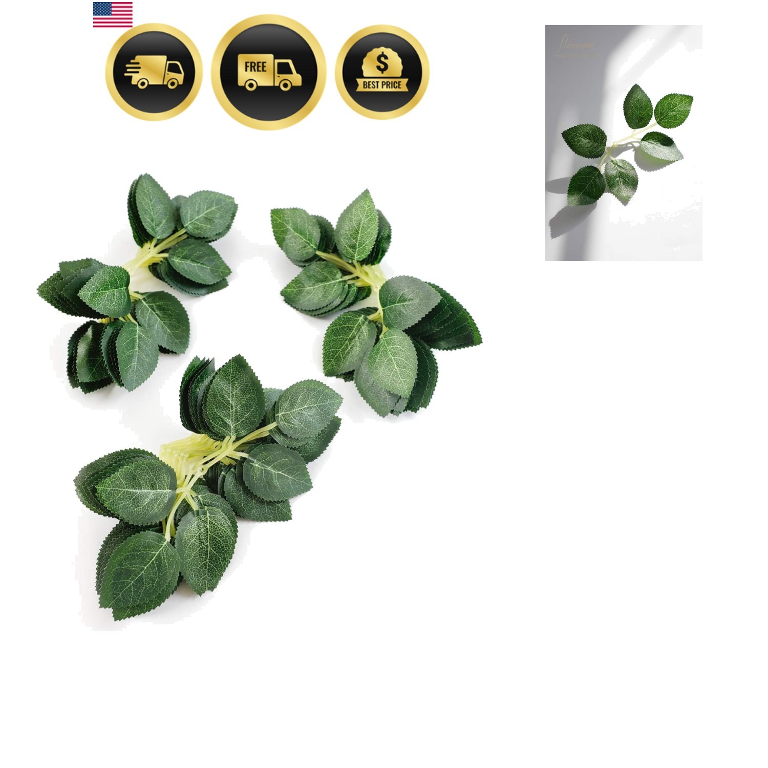 Artificial Green Leaves 35pcs Faux Silk Flowers for Wedding Centerpieces