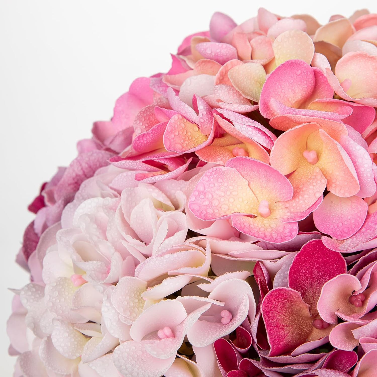 Real Touch Pink Hydrangea in Vase – Large Faux Flower Arrangement Decor