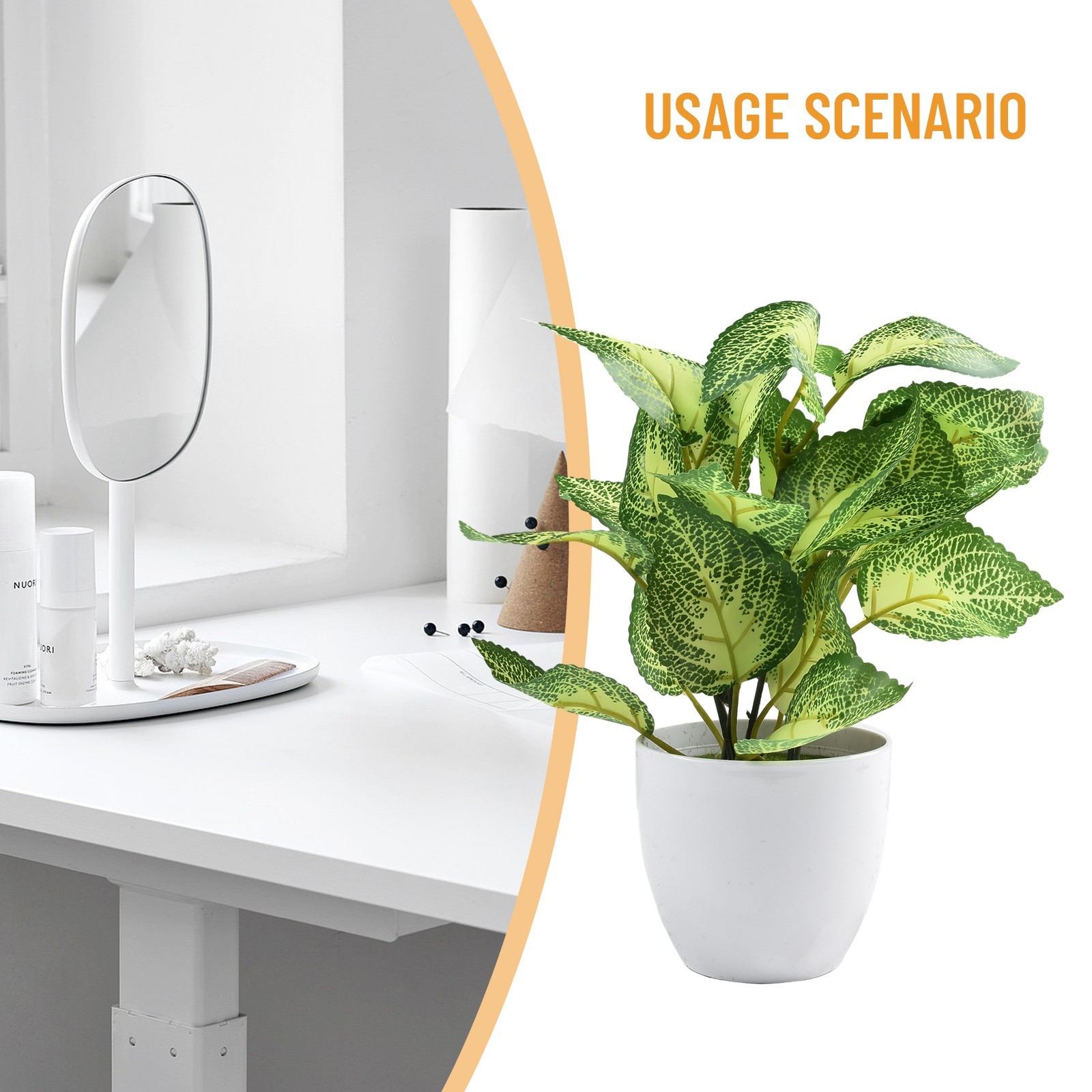Artificial Flower Foliage Plant With Pot Bonsai Potted Office Home Garden Decor
