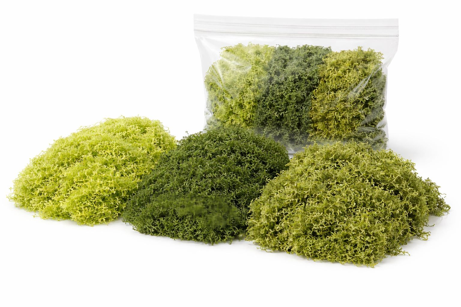 Artificial Moss 3 Color Set Faux Green Moss for Crafts Terrariums Deco
