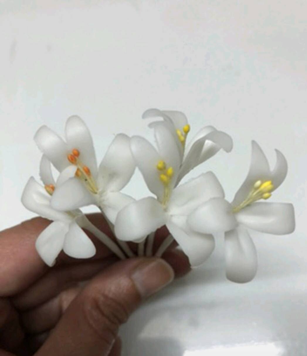 10 Pcs. Indian Cork Flowers Clay Artificial Thai Handmade Decorate Arrangement