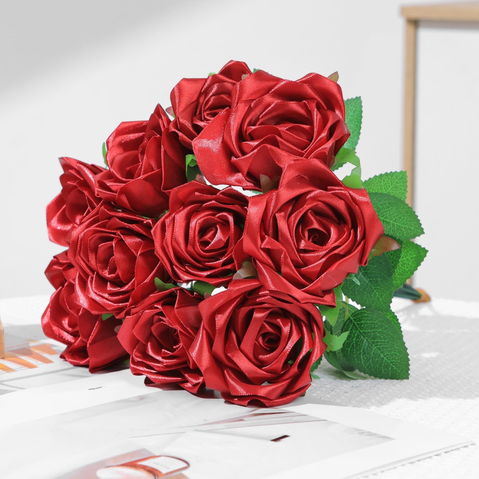 300Pcs Premade Satin Ribbon Rose Petals Half-Finished For Eternal Rose DIY Ra…