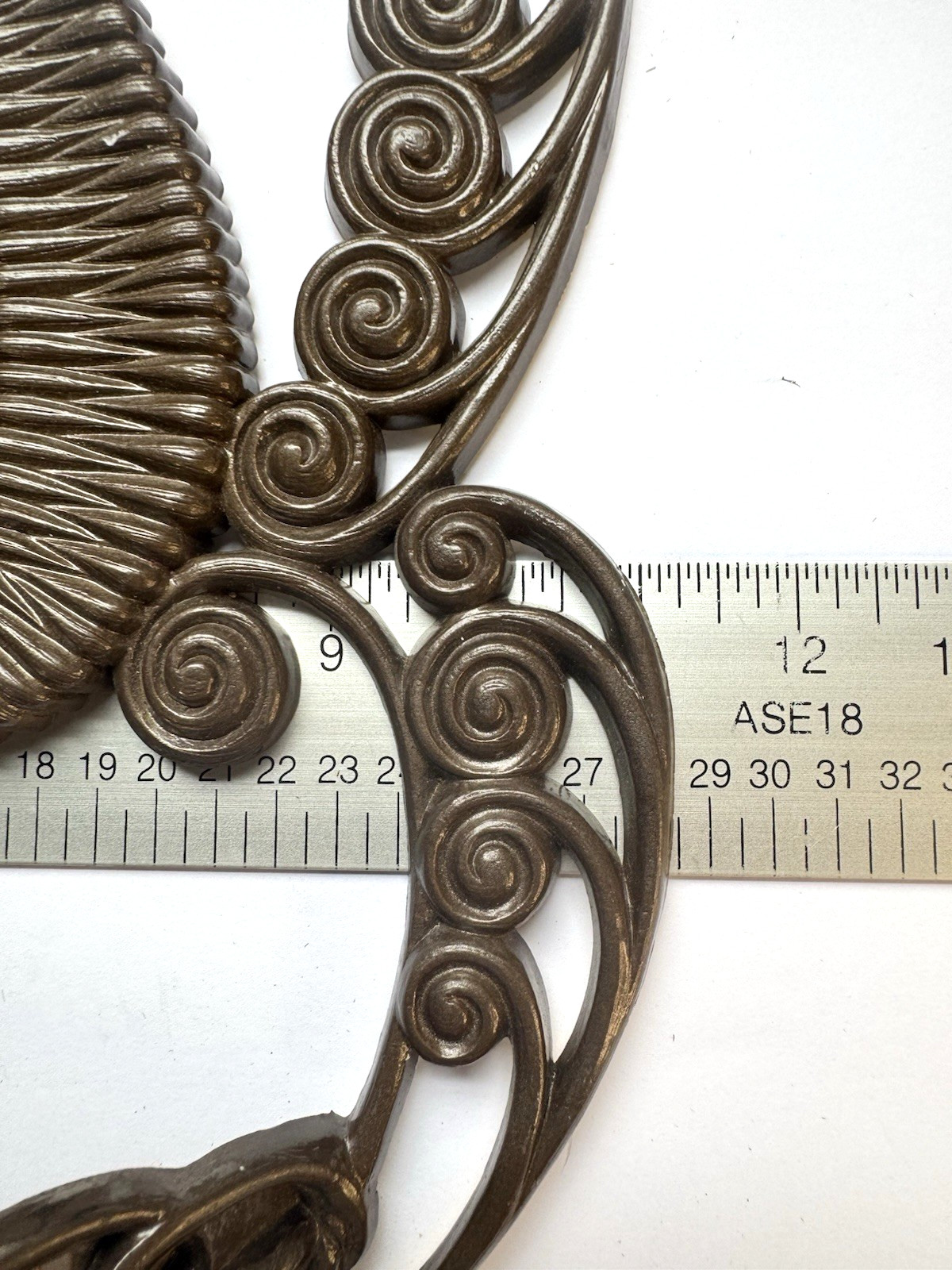 Hollywood Regency Homeco Burwood Wall Pocket Planter Faux Wicker Scroll Design