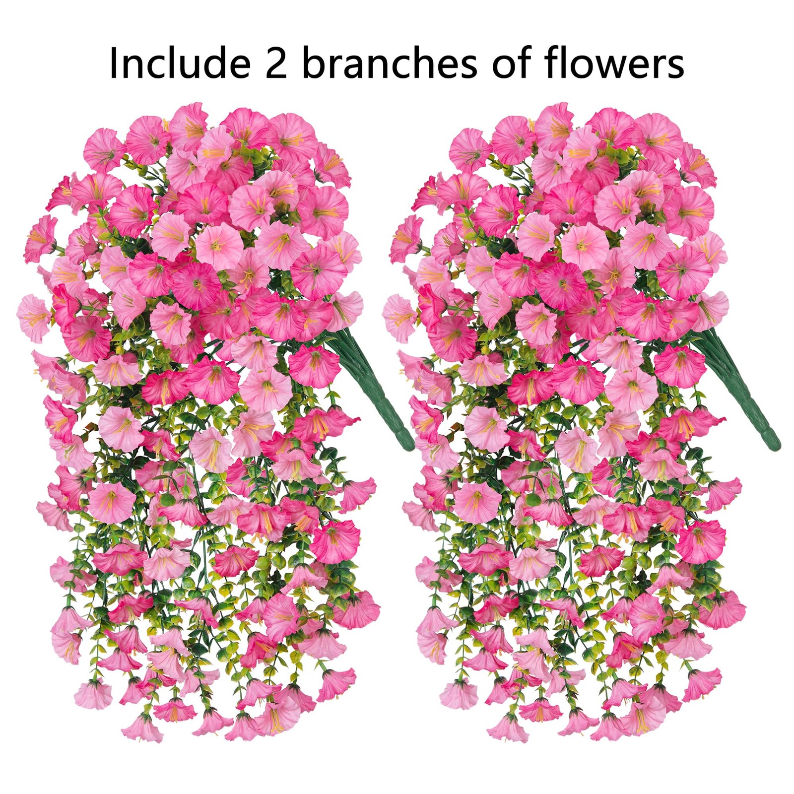Ivydale 2 PCS Artificial Hanging Flowers Fake Plants Outdoor Silk Morning Glory