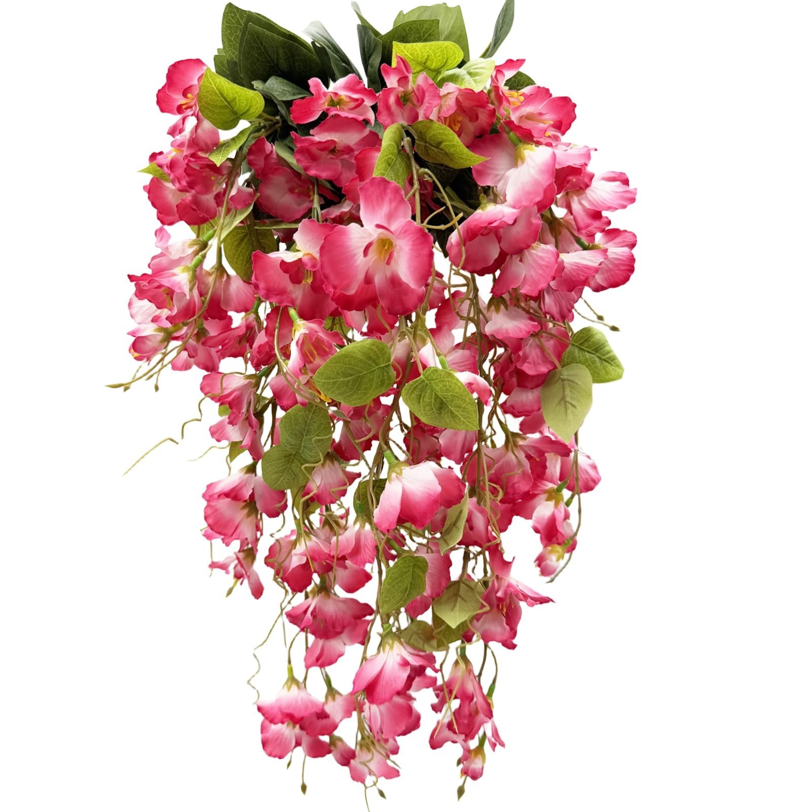 2PCS Artificial Hibiscus Flowers Outdoor Hanging UV Resistant Faux Plant New USA