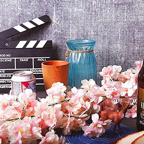 Sggvecsy Cherry Blossom Garland Artificial Cherry Flower Vines 4 Pack Hanging