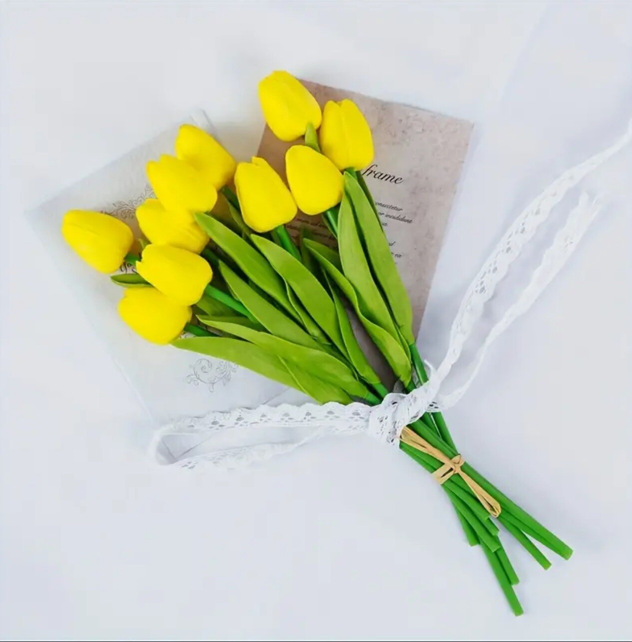 Flores Artificiales De Tulipán De Tacto Real, Arreglos Florales , 5 Unidad .