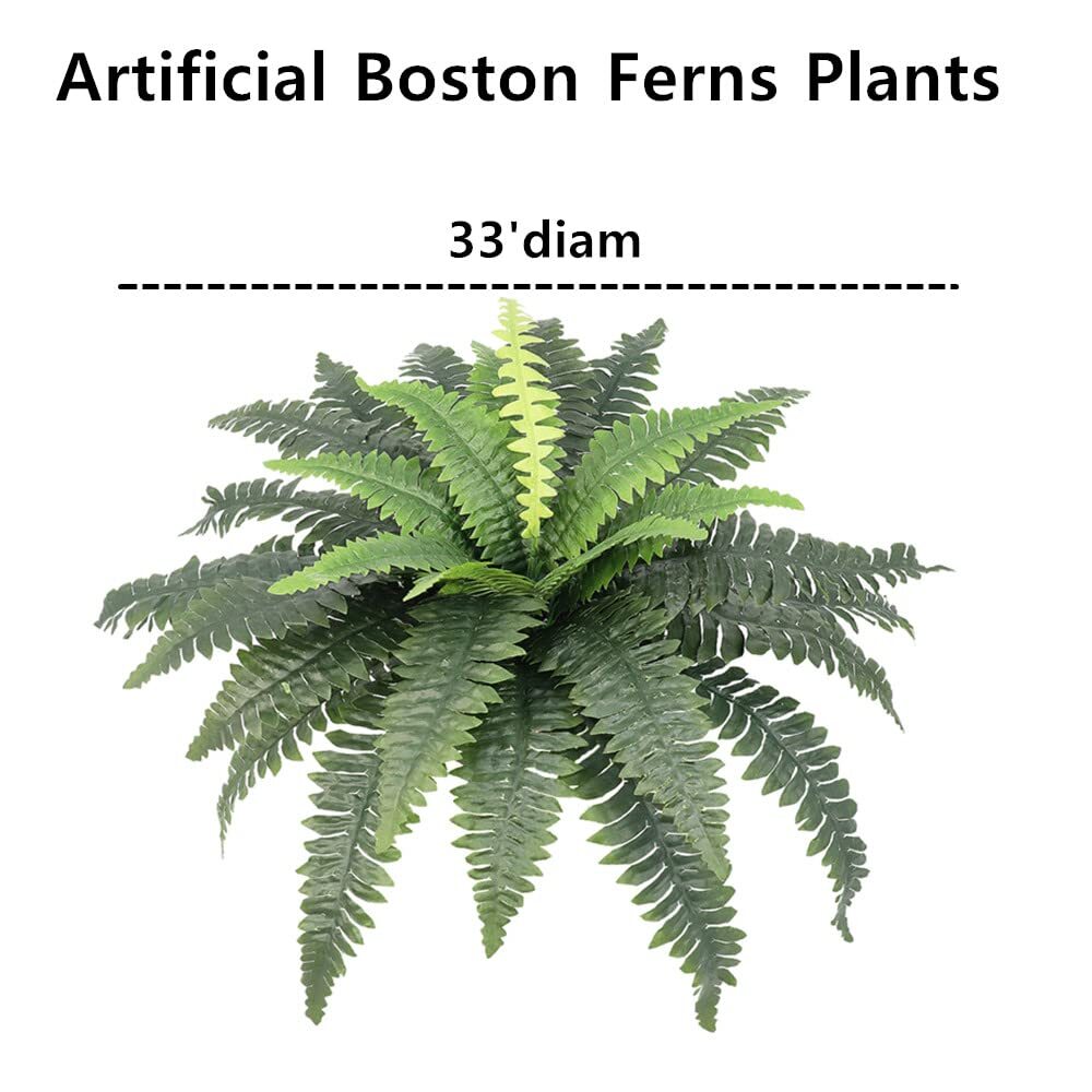 Artificial Fall Ferns for Outdoors Set of 2 Bouquets 33″ Diam Large Fake Ferns