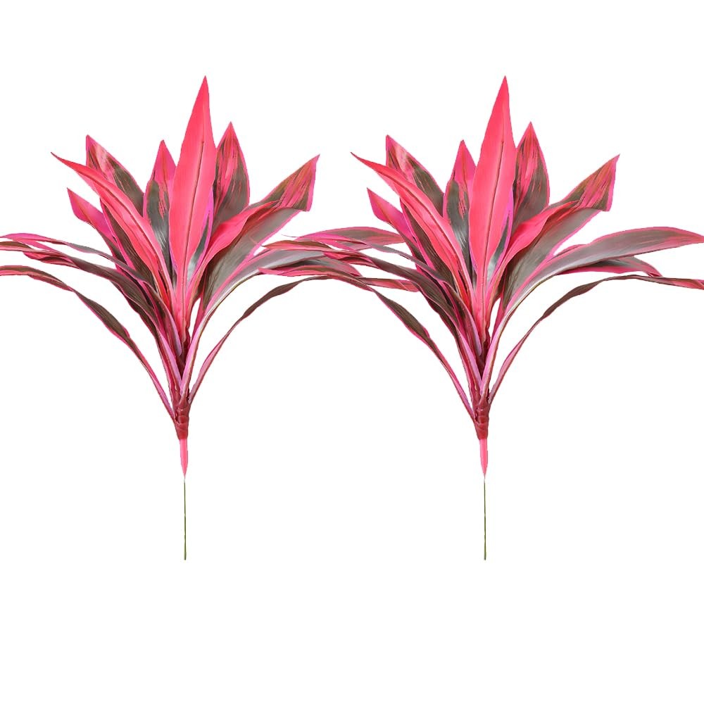 2 Pcs Artificial Cordyline Fruticosa Logs Tropcial Plant 21.6in Fake Dracaena…