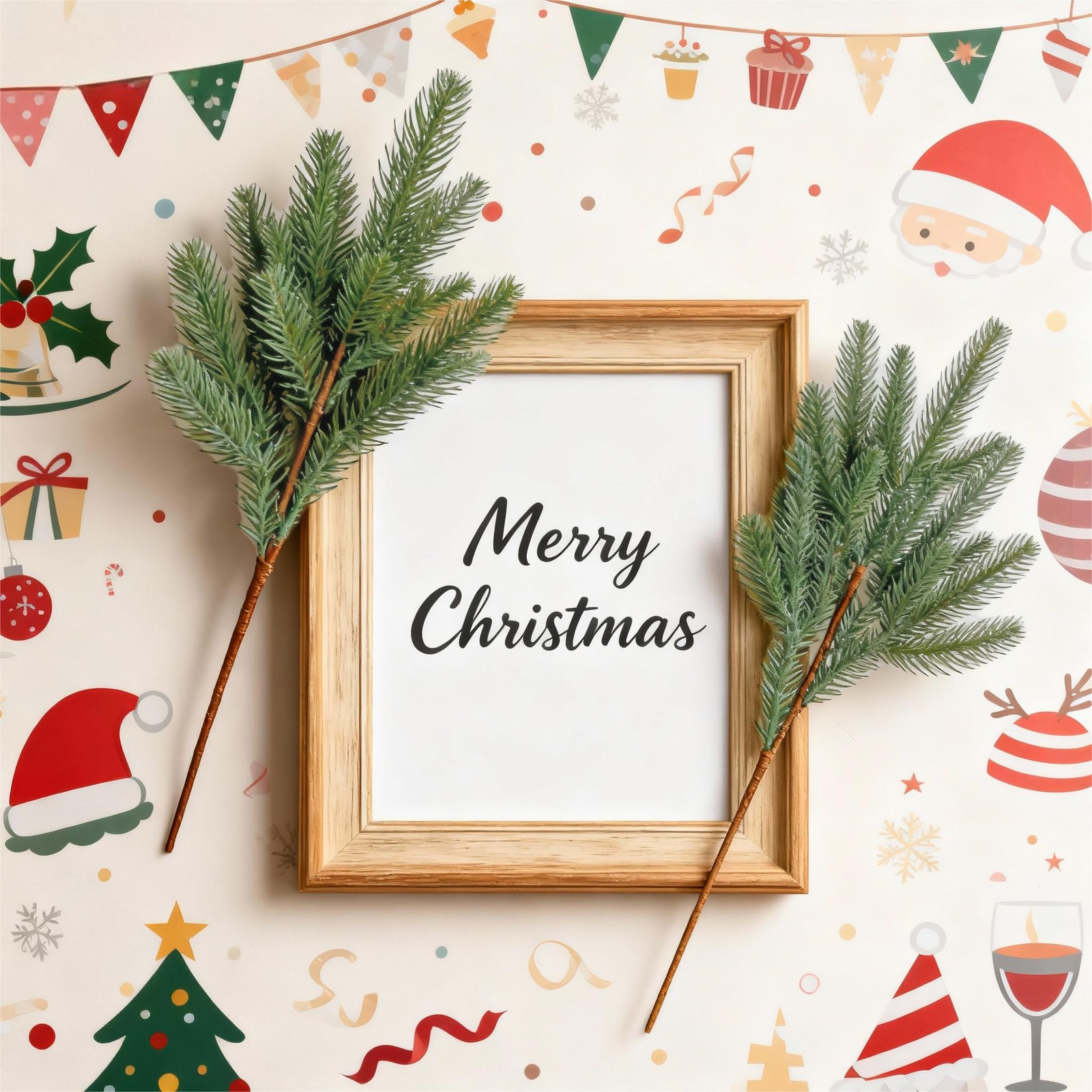 12 Bundles Artificial Pine Branches, Faux Christmas Cedar Greenery Stems