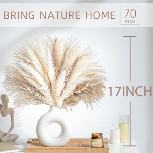 70PCS Natural Dried Pampas Grass Boho Home Decor Bouquet Phragmites 70 Pcs