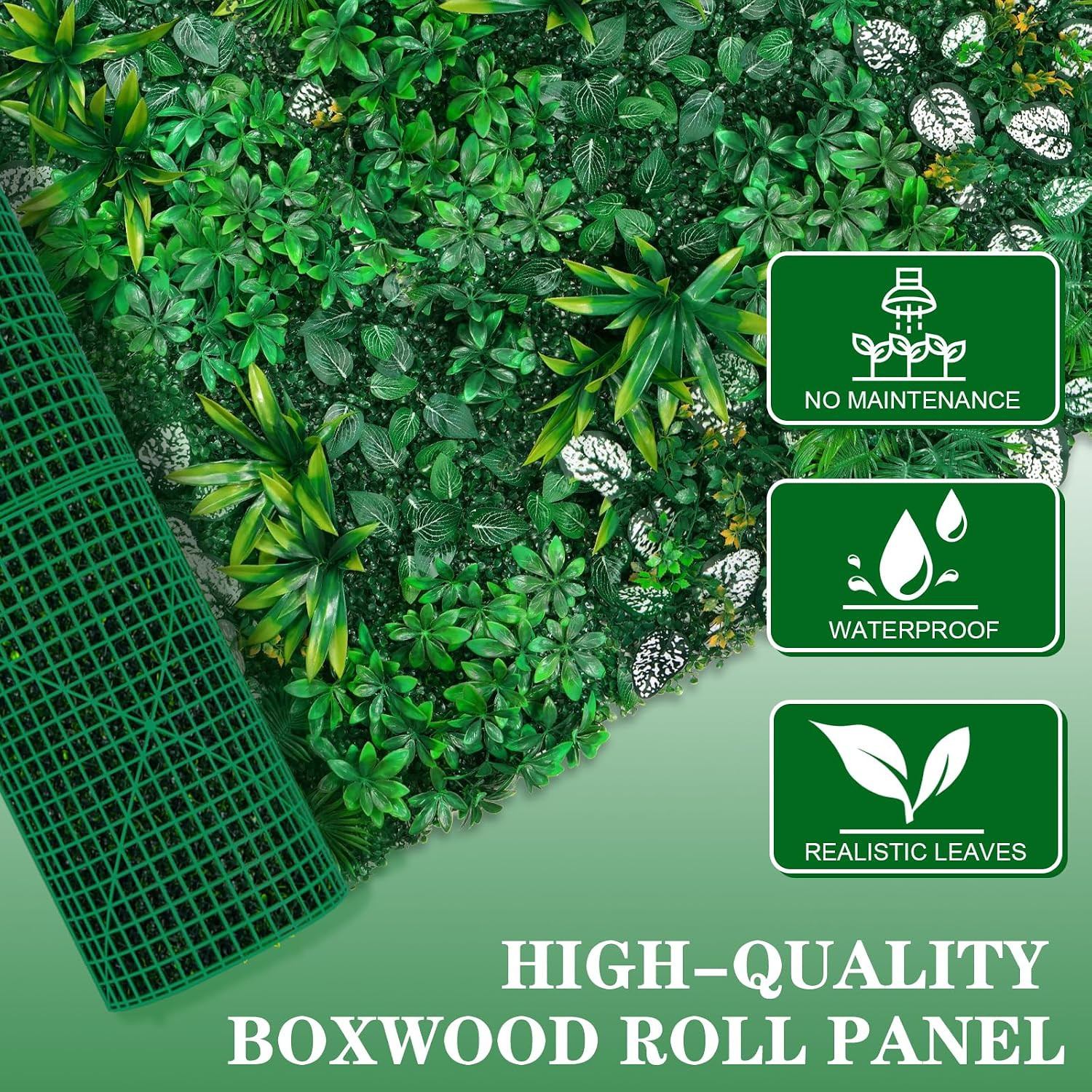 Artificial Hedge Grass Wall, Boxwood Panels 40″X120″(33.33 SQFT), UV Protected G