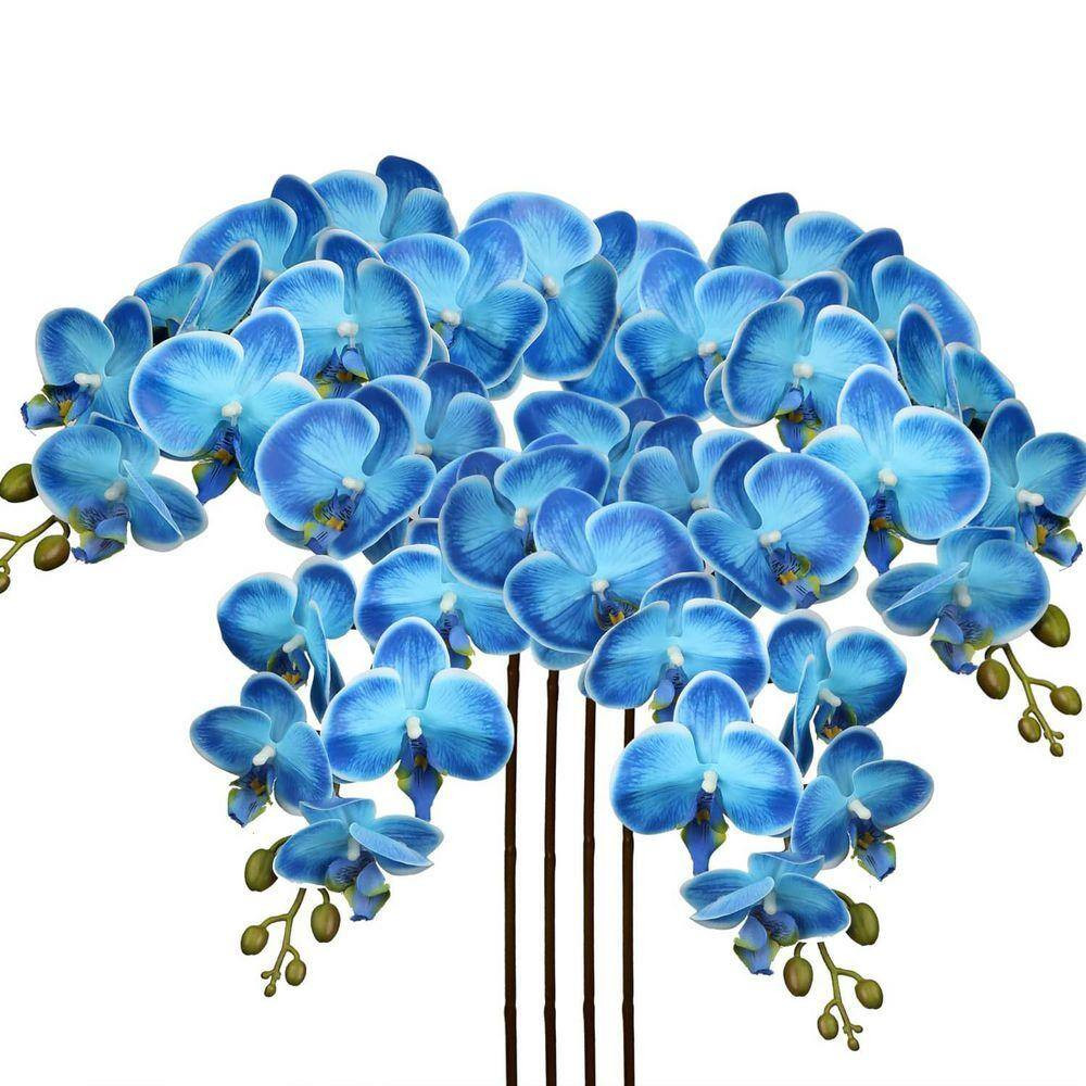 36 In. Blue Indoor Artificial Orchid Flower