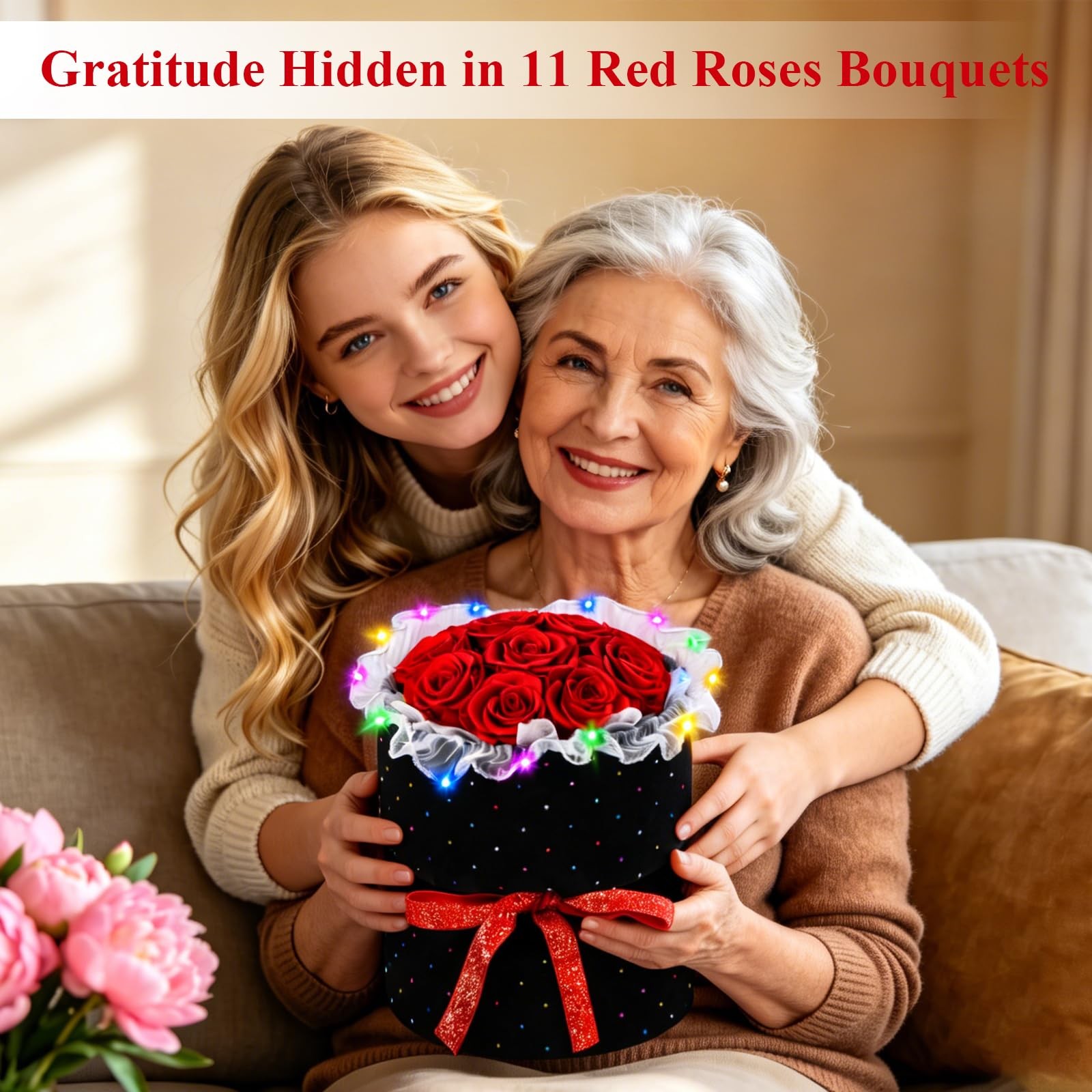 Preserved Flowers Bouquet Birthday Gifts for Women, Real Flowers for Delivery…
