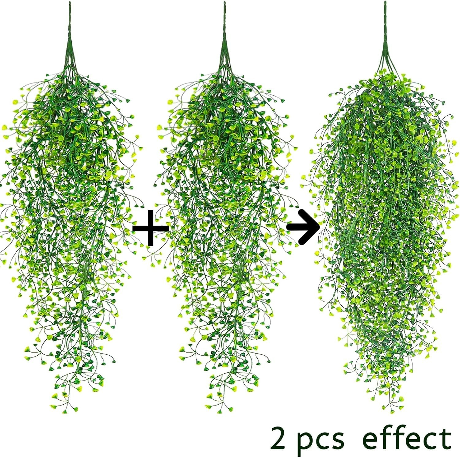 Gorgeous 3pcs UV-Proof Faux Hanging Plants for Effortless Indoor/Outdoor Style