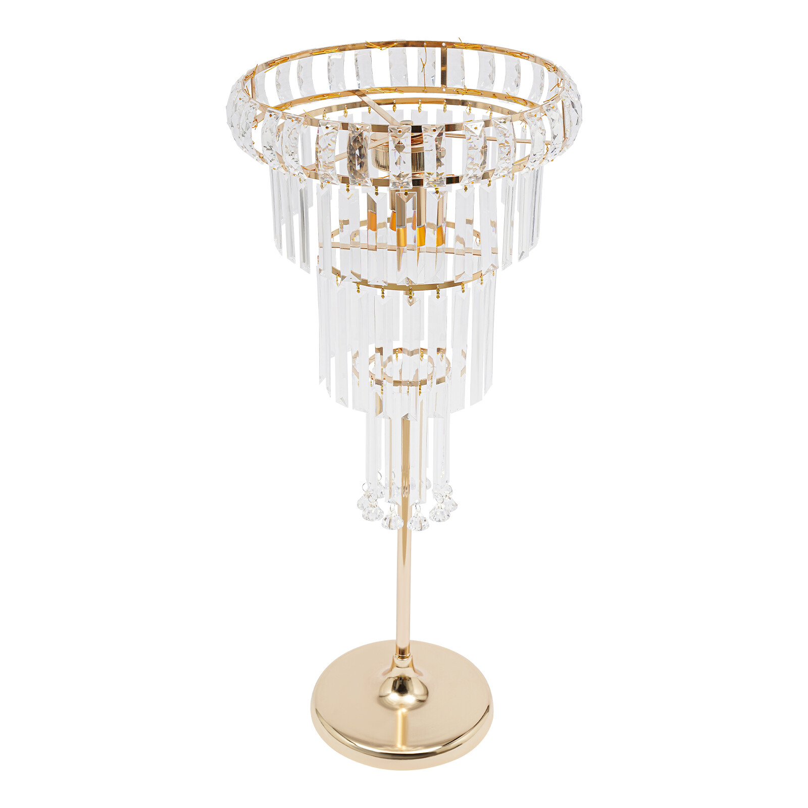 4 Tier Gold Flower Stand Wedding Party Flower Stand 2*LED Centerpiece Decor