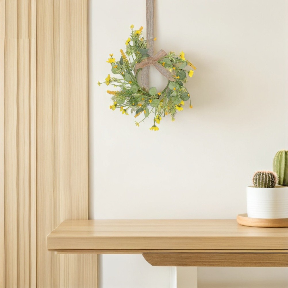 2Pcs Elegant Spring Garland Decoration with Faux Flowers for Home and Office