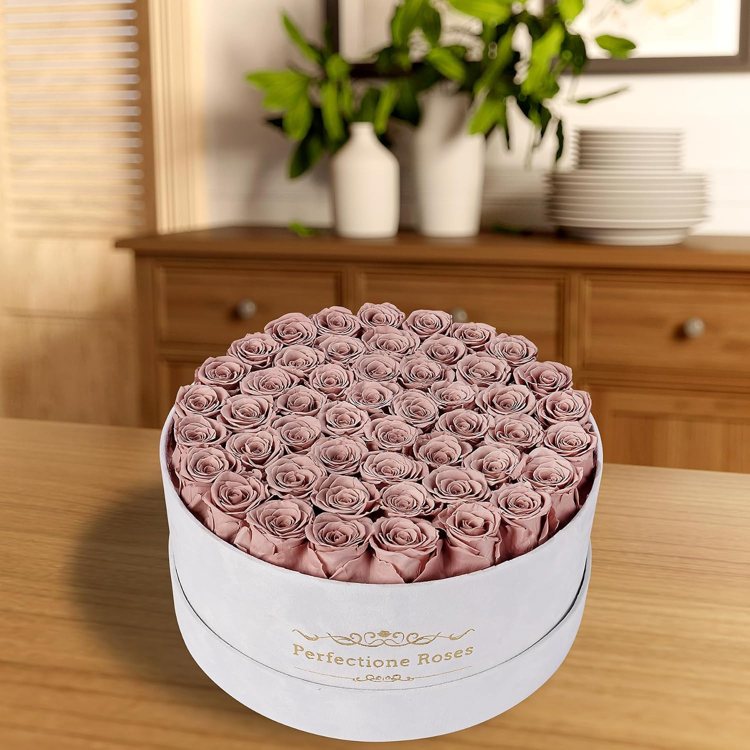 50 Piece Roses in a Velvet Box, Flowers for Delivery, Presereved Flowers Birthda