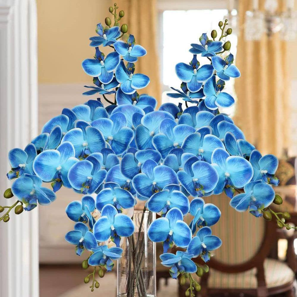 36 In. Blue Indoor Artificial Orchid Flower