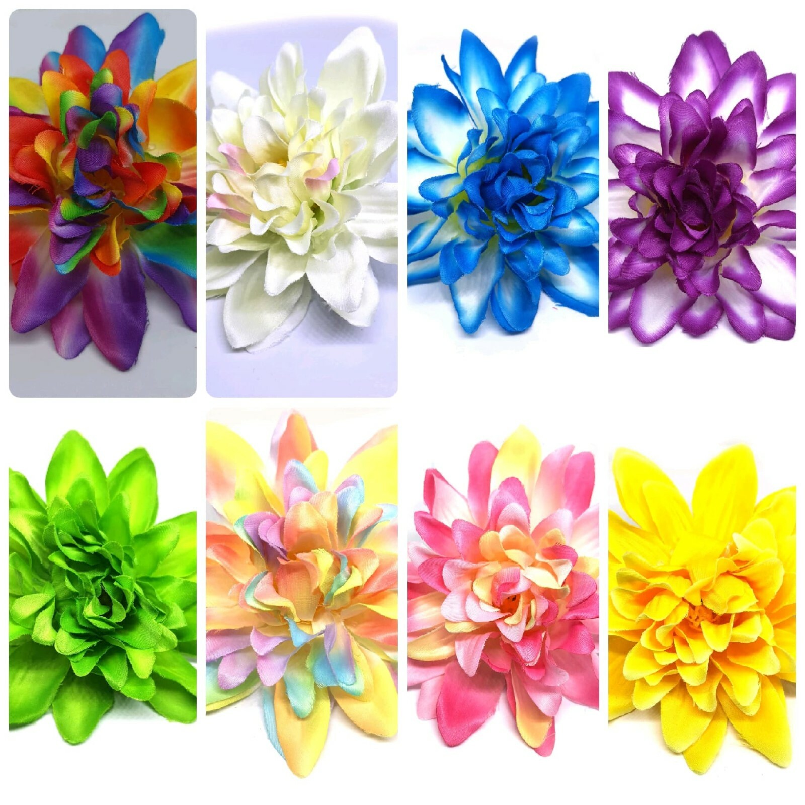 10 pcs Big Dahlia flower artificial flower head size 4.5 inches mix colors