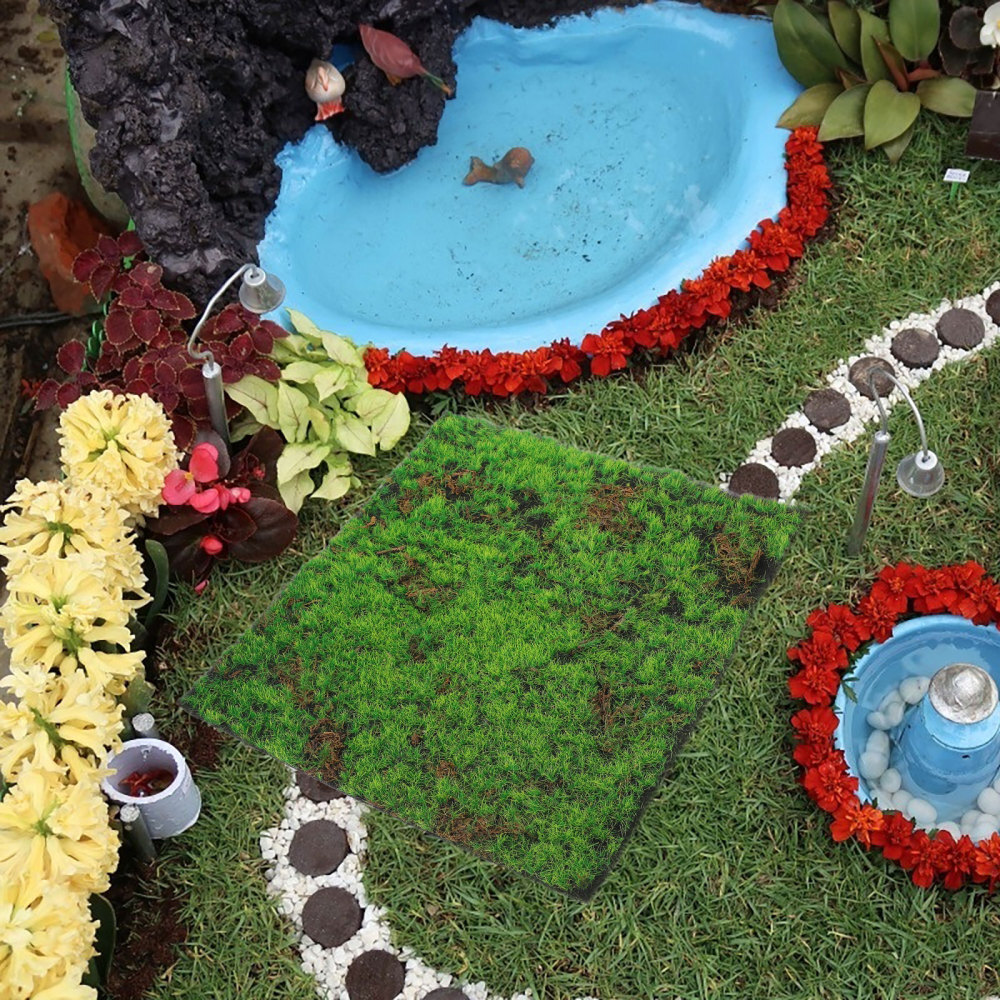 Artificial Moss Mat Decorative Simulated Turf Fake Grass for Project Plastic