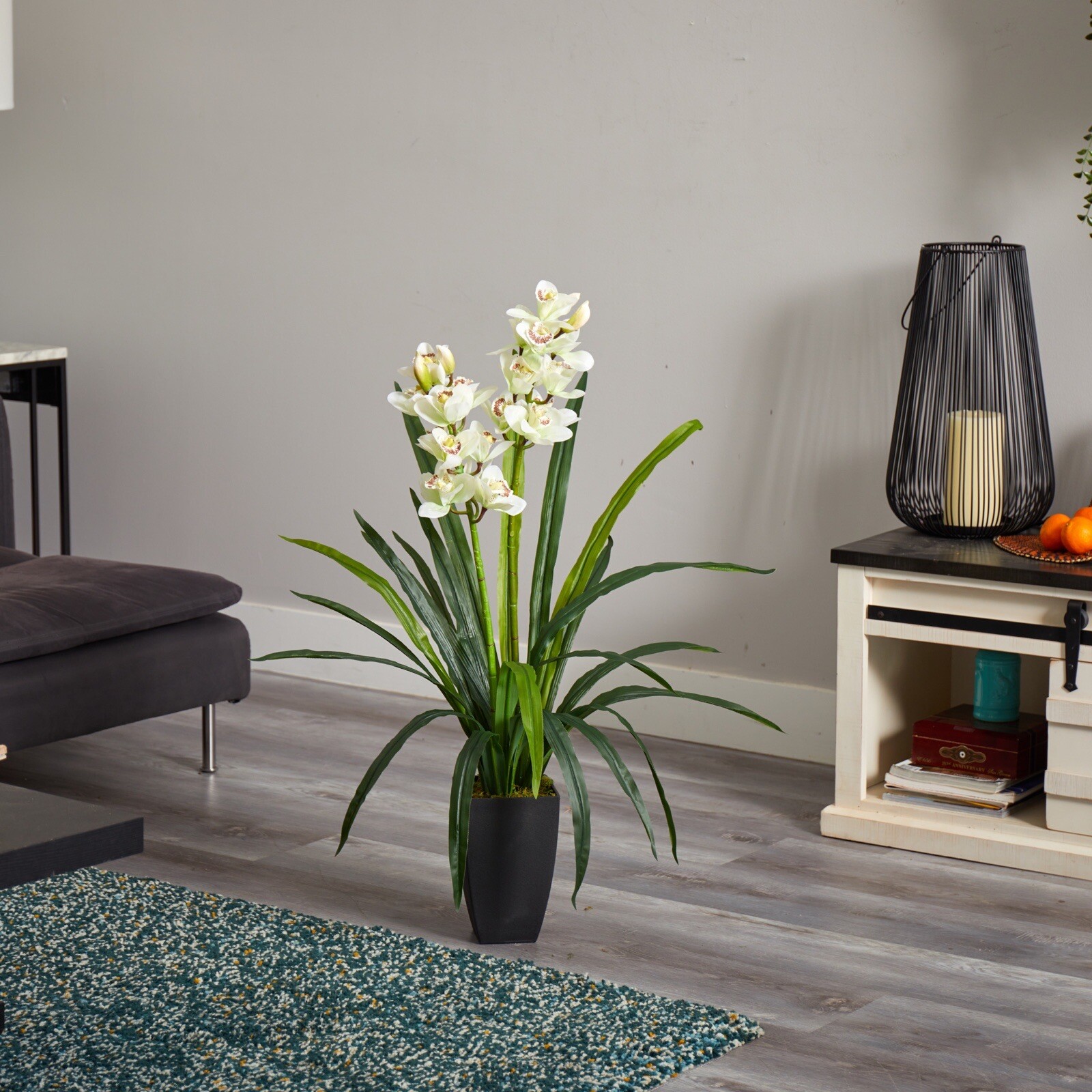 39″ Large Cymbidium Orchid Artificial Plant Home Decor (Real Touch). Retail $99