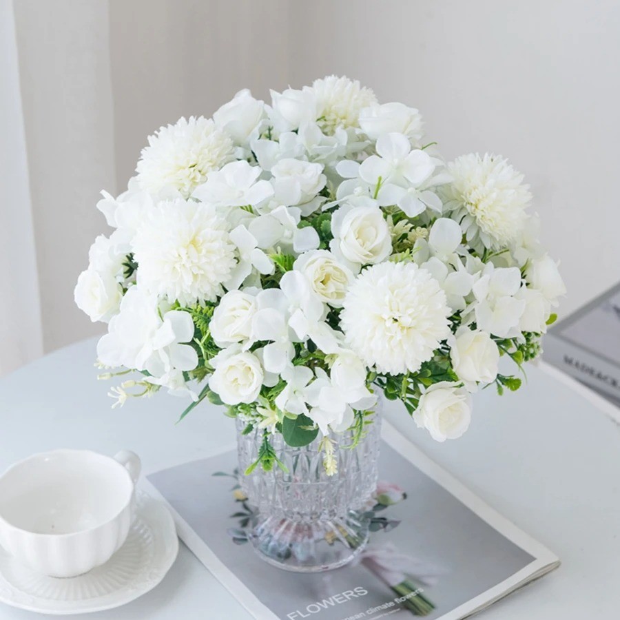 Artificial Rose Bouquet Silk Flowers Wedding Bridal Home Garden Decor Fake