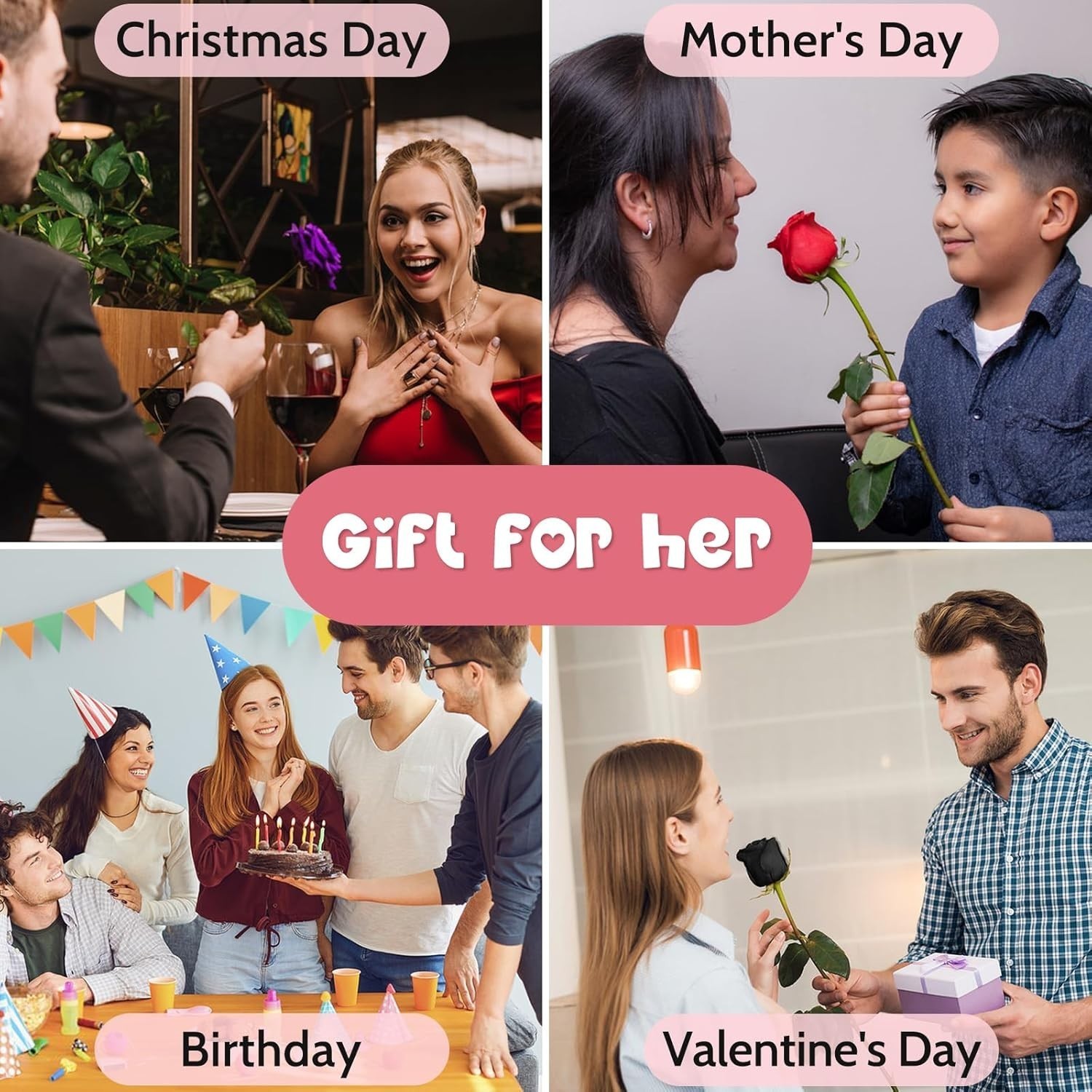 Yamonic Preserved Flowers Red Rose Gifts For Girl Women Mothers