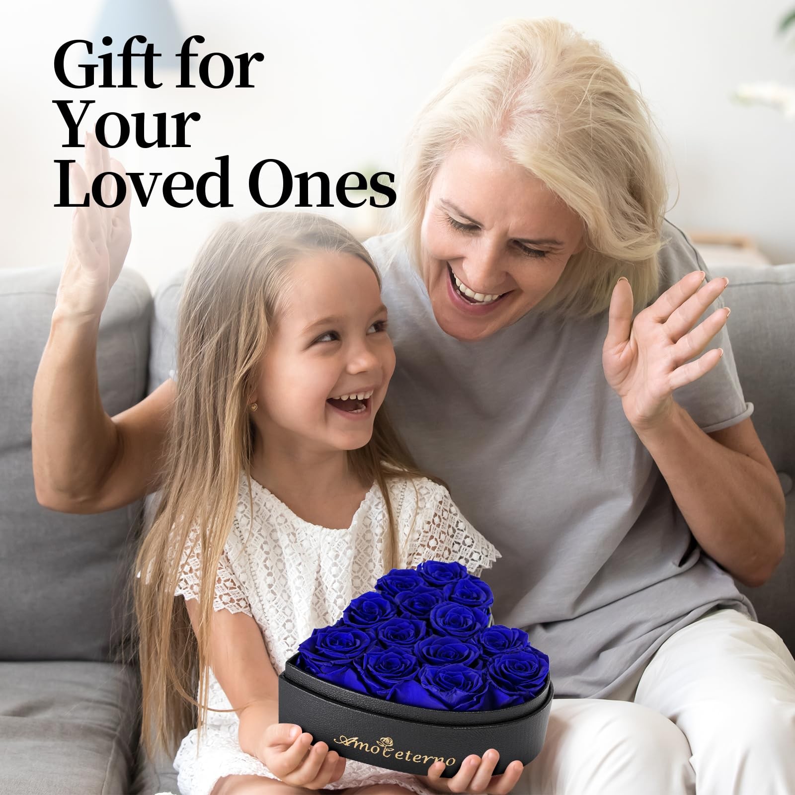 Blue Forever Rose In A Box Fresh Flowers Preserved Birthday Gifts For Her