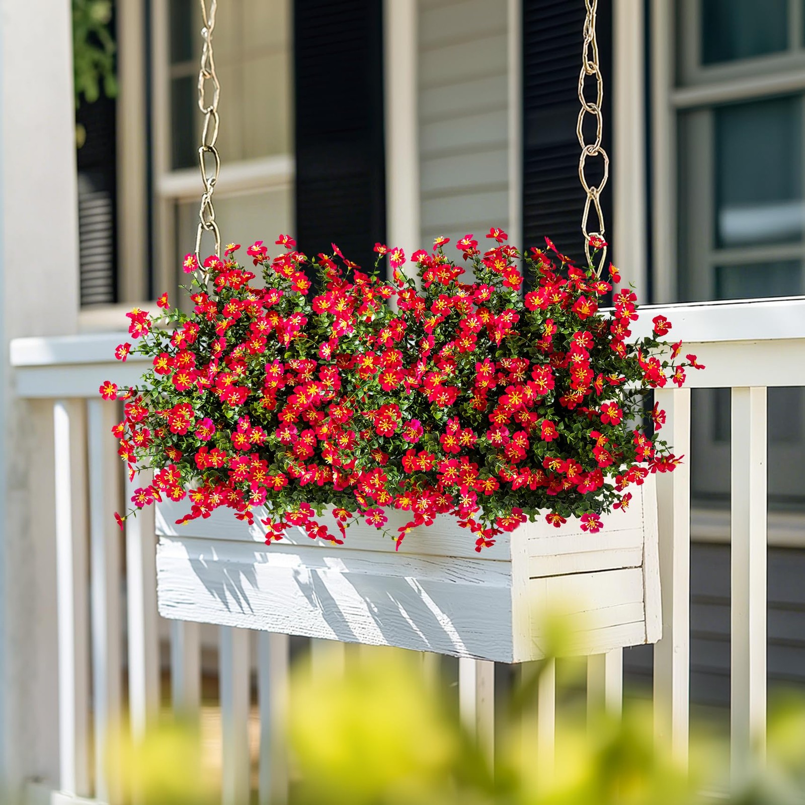 Afcvkc 12 Pack Real Touch Artificial Flowers Outdoor Fake Plastic Flowers Fau…