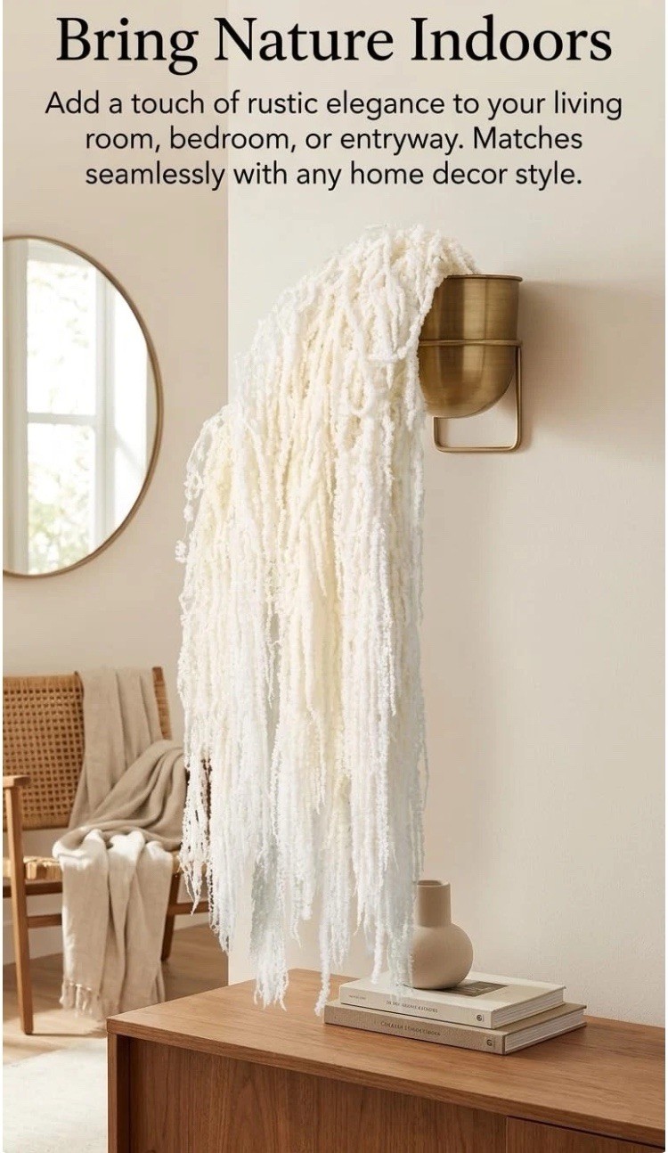 12 PCS 30 Inch Bleached Green Natural Dried Wisteria Hanging Flowers Wedding