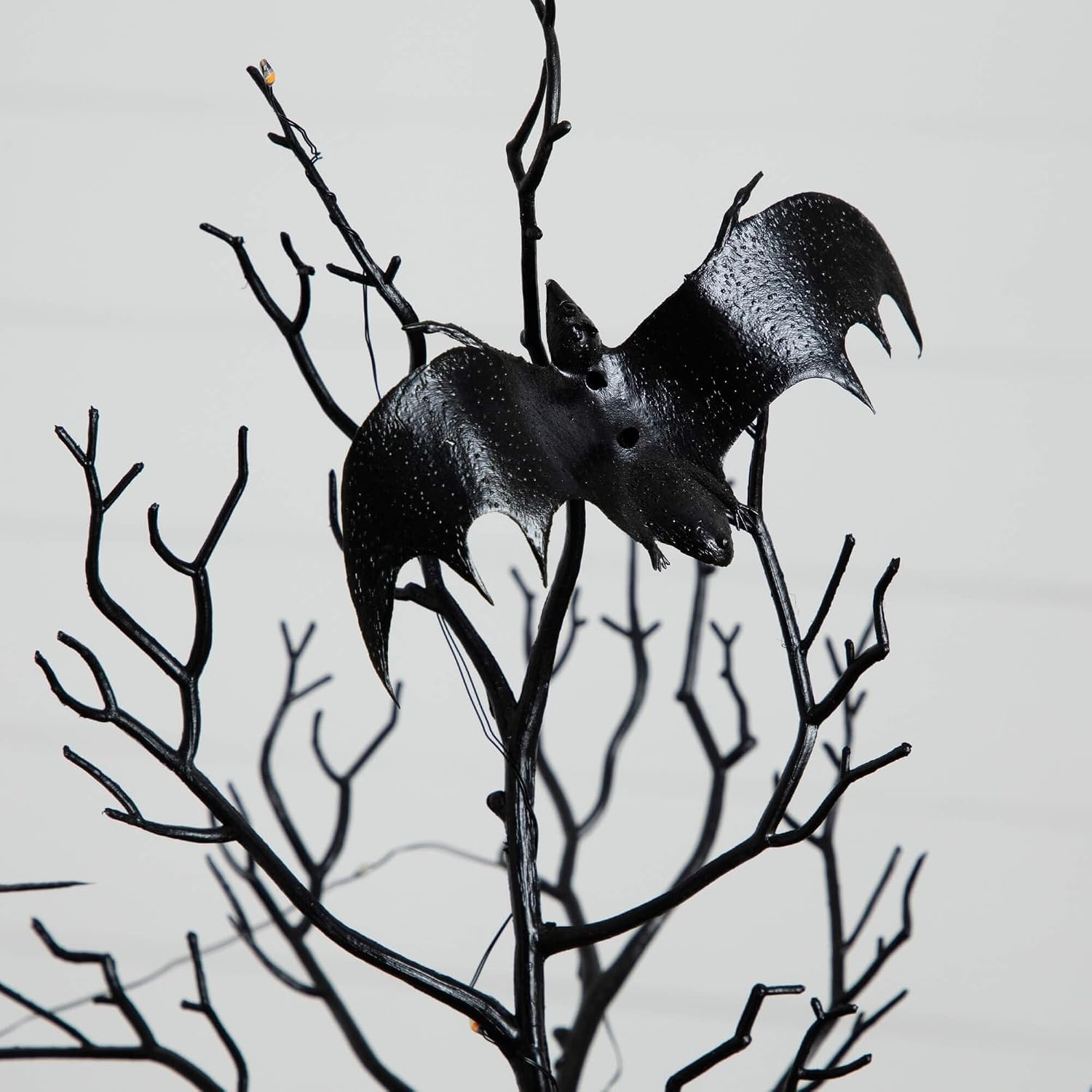 Halloween Decor Indoor Spider LED Lights Tree, 2Ft Black Spooky Bats