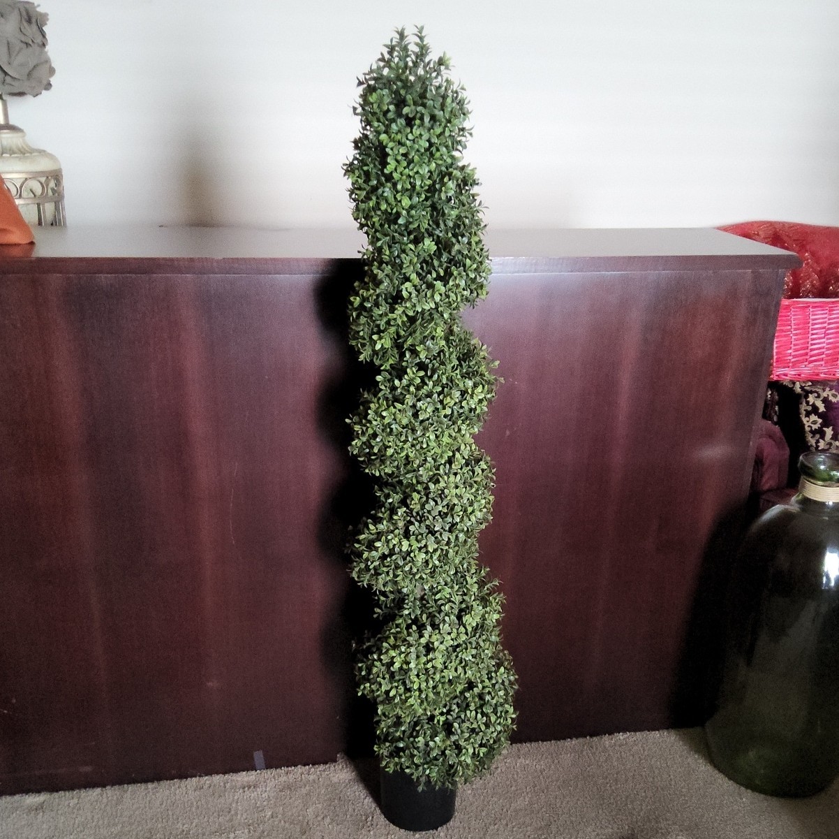 5ft Spiral Topiary Trees Artificial Outdoor UV Resistant Faux Boxwood Home Decor