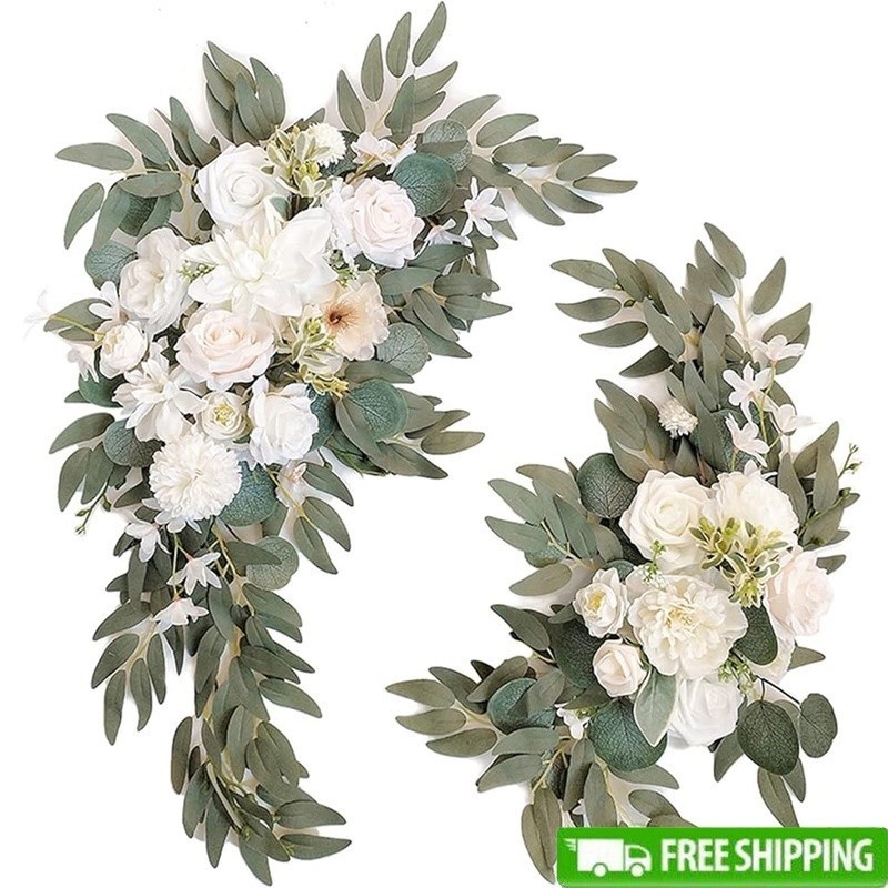 Artificial Wedding Arch Flowers Kit Lifelike Silk Foam Decoration Easy Use