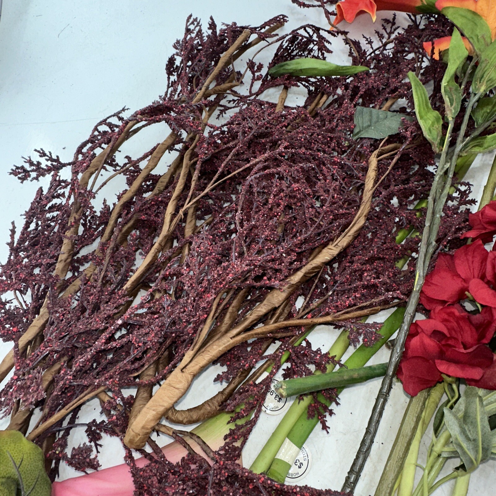 Artificial Flowers Mixed Lot Foliage Leaves Flowers Decor Wedding Party Holiday