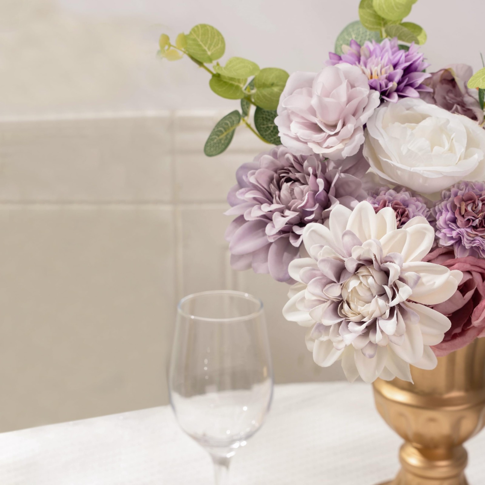 30 Pcs Artificial Flowers Combo Purple Flowers Mix Silk Flowers Dahlia Roses …