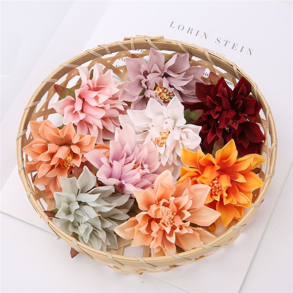 Dahlia Heads Artificial Silk Flowers Wedding Home Decorate Wreath Flower 10-20pc